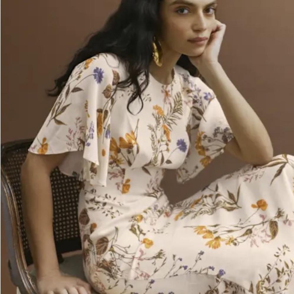 New! Reformation Floral Maxi Dress - Cream and Multicolor